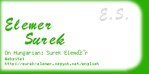 elemer surek business card